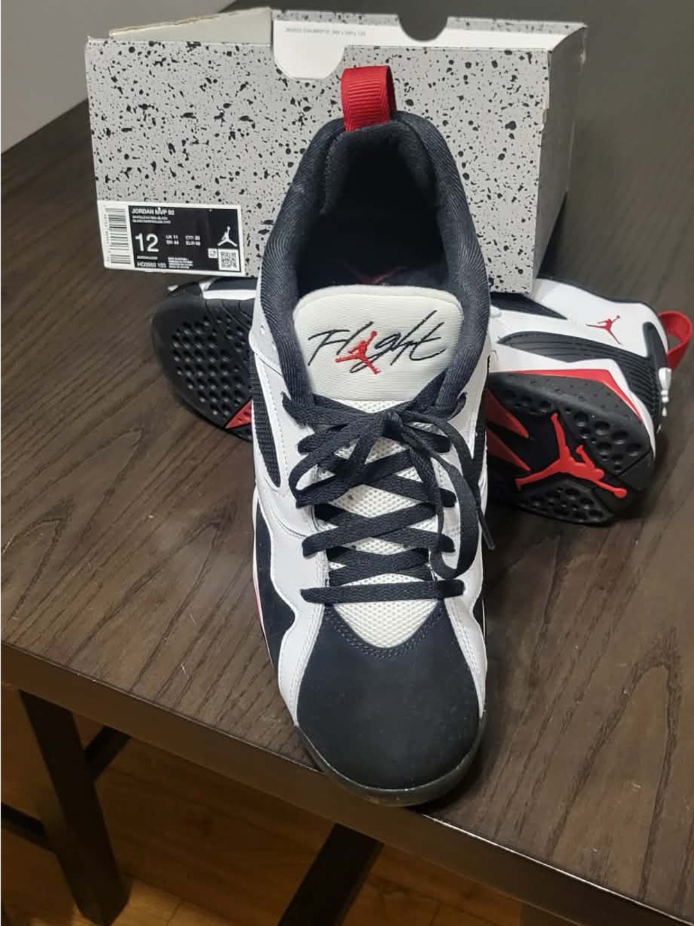 Jordan Men's Athletic Sneakers in White, Black & Red